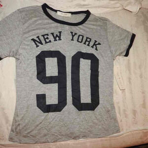 NWT Y2K NEW YORK RINGER BASEBALL TEE S